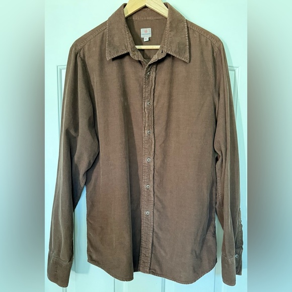 AG Adriano Goldschmied XL Corduroy Shirt Brown Long Sleeve 100% Cotton - Picture 2 of 7